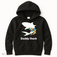 Daddy Shark Puzzles Autism Awareness Kids Hoodie thumb 0
