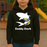 Daddy Shark Puzzles Autism Awareness Kids Hoodie thumb 3