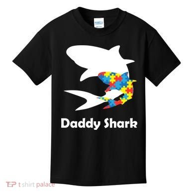 Daddy Shark Puzzles Autism Awareness Kids T-Shirt