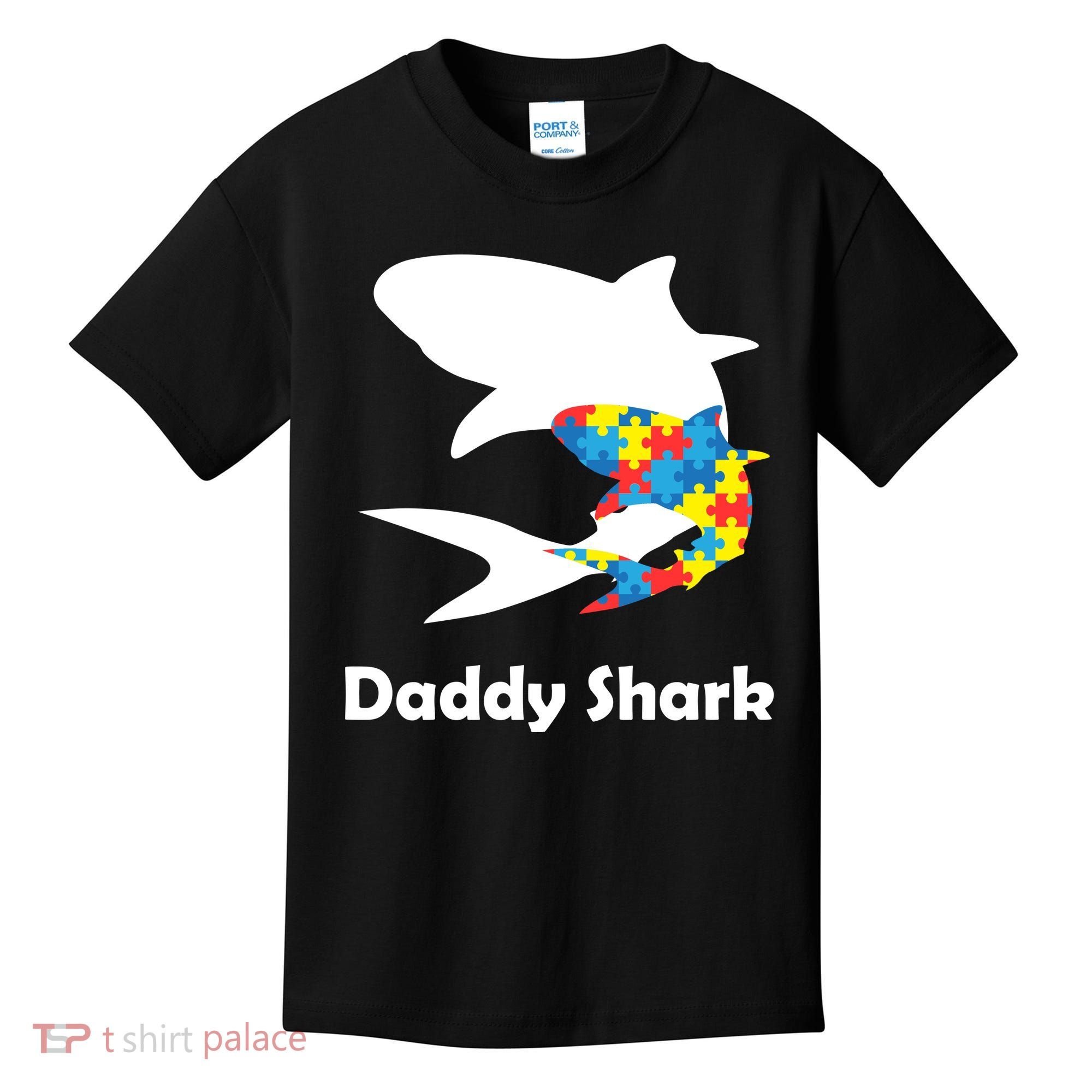 Daddy Shark Puzzles Autism Awareness Kids T-Shirt