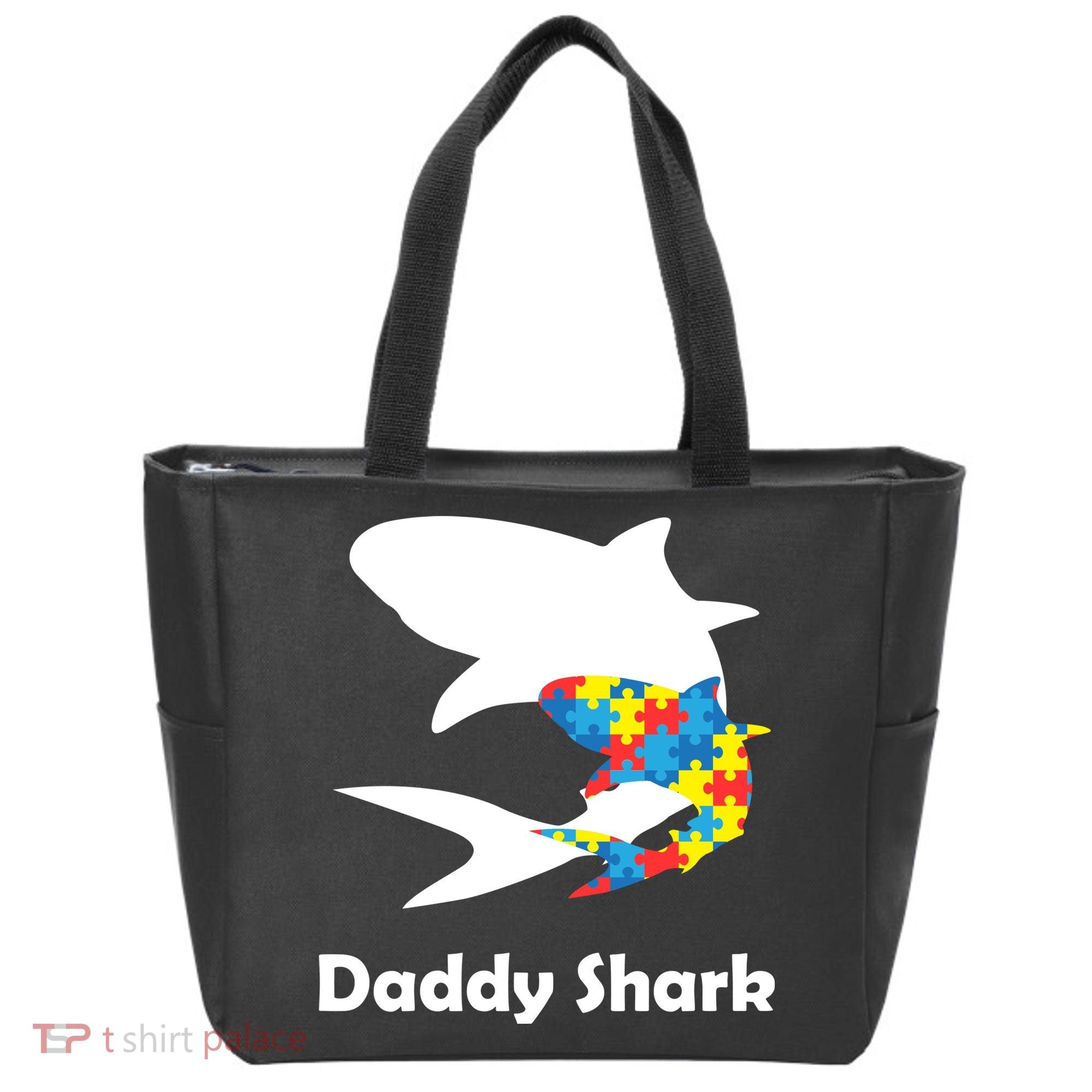 Daddy Shark Puzzles Autism Awareness Tote Bag