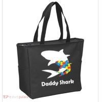 Daddy Shark Puzzles Autism Awareness Tote Bag thumb 2