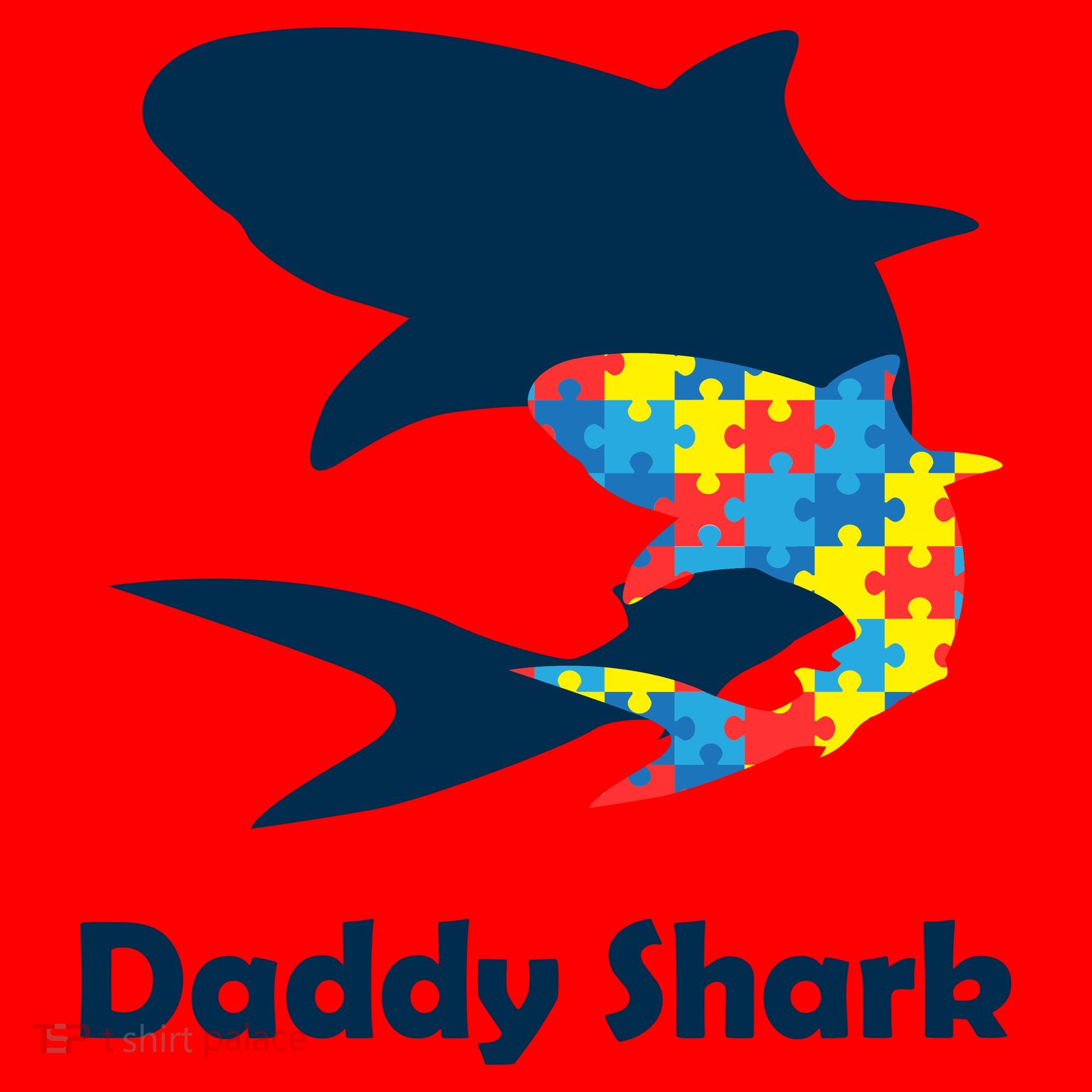 Daddy Shark Puzzles Autism Awareness Santa Hat