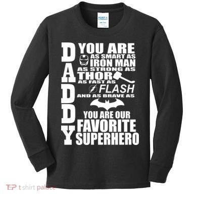 Daddy Superhero Father's Day Kids Long Sleeve Shirt