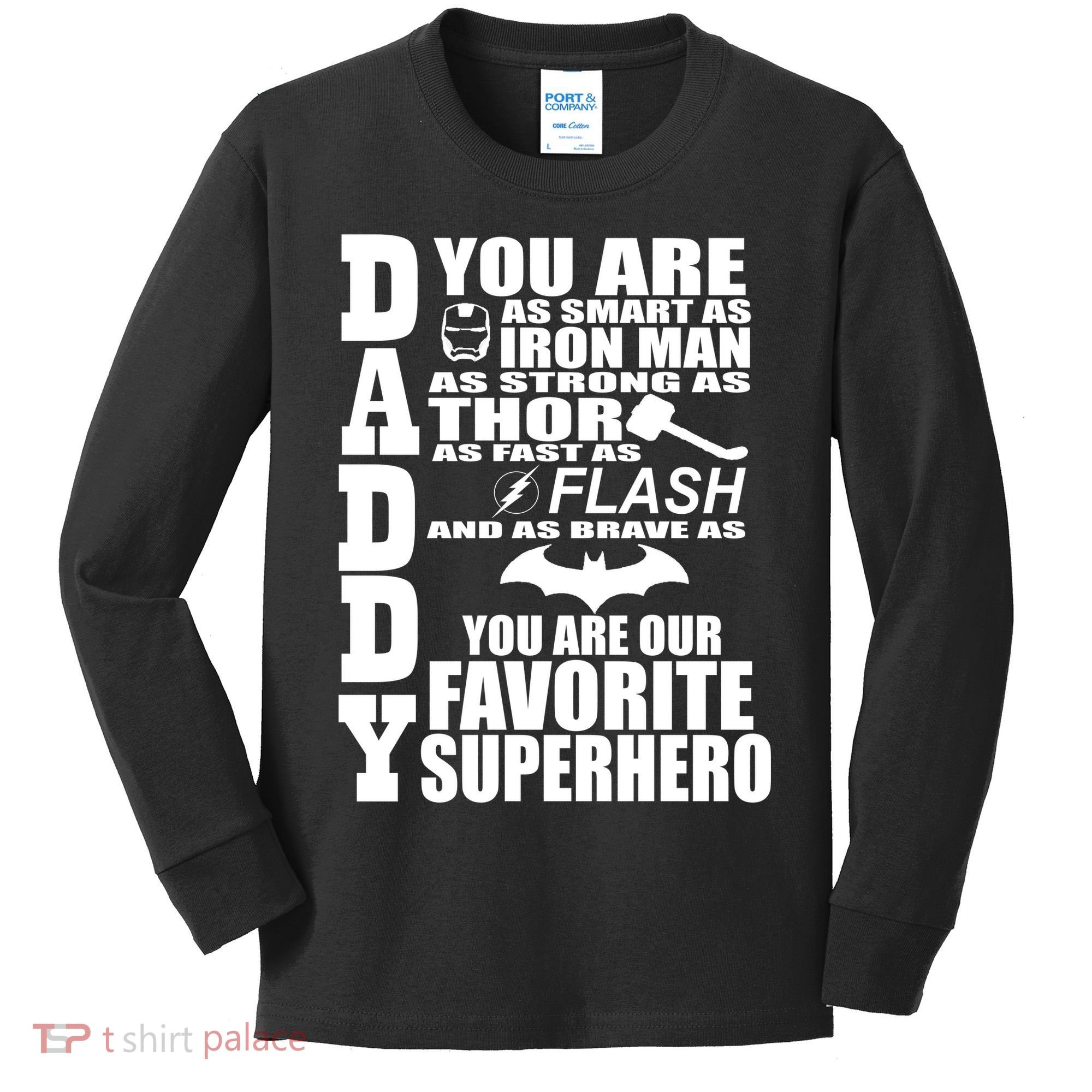 Daddy Superhero Father's Day Kids Long Sleeve Shirt