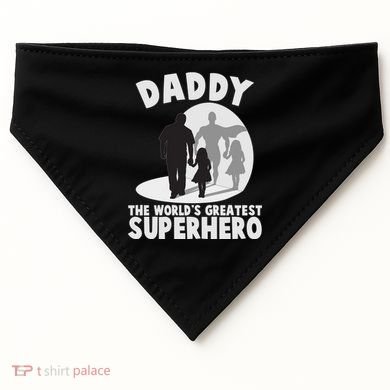 Daddy The World's Greatest Superhero Father's Day USA-Made Doggie Bandana