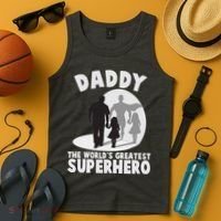 Daddy The World's Greatest Superhero Father's Day Tank Top thumb 4