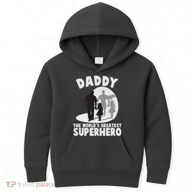 Daddy The World's Greatest Superhero Father's Day Kids Hoodie