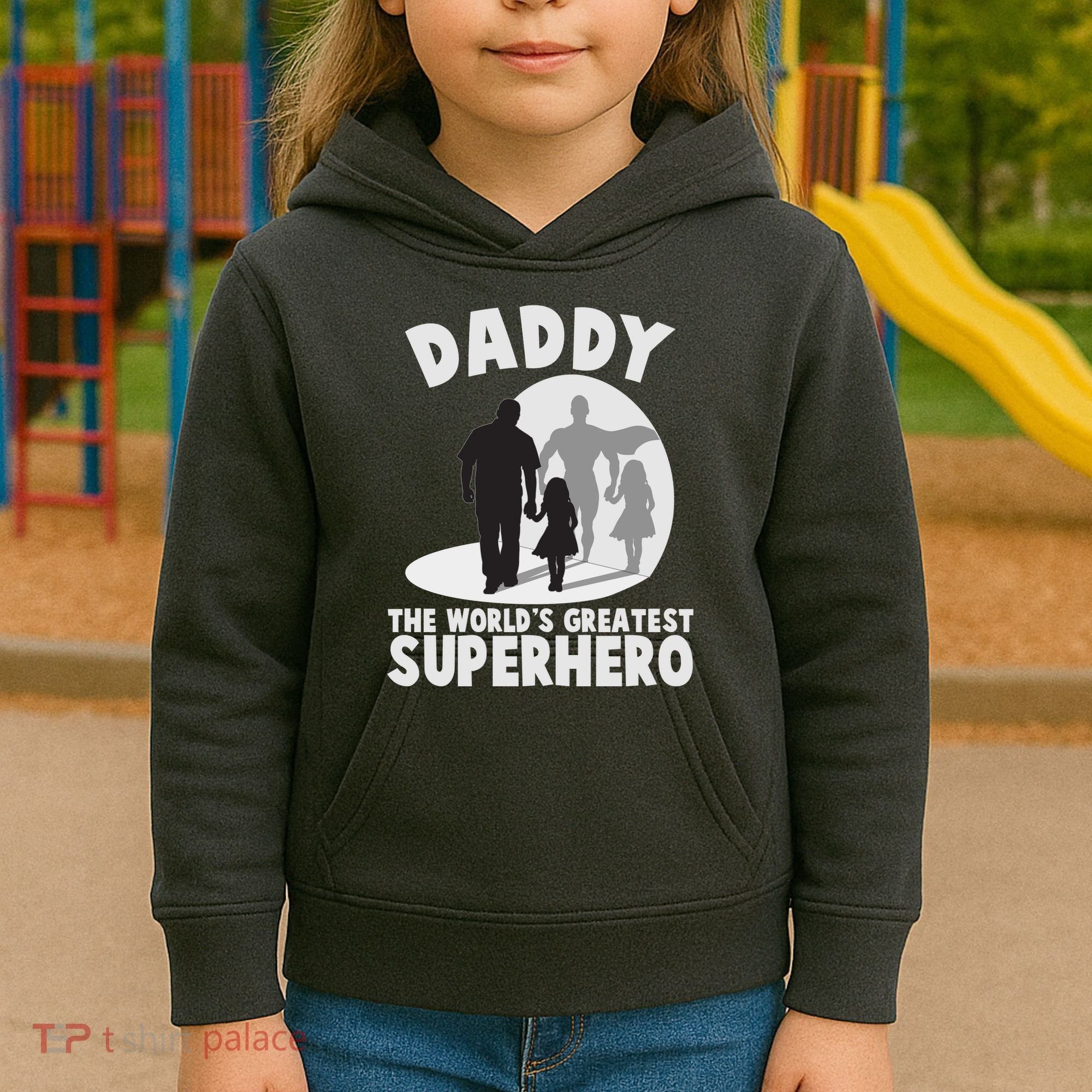 Daddy The World's Greatest Superhero Father's Day Kids Hoodie
