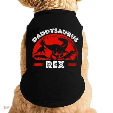 Daddysaurus Rex Cute Dad Spoof Doggie Tank