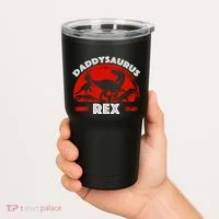 Daddysaurus Rex Cute Dad Spoof Tumbler thumb 2