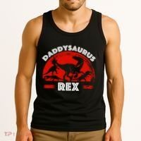 Daddysaurus Rex Cute Dad Spoof Tank Top thumb 3