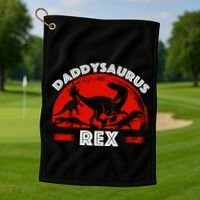 Daddysaurus Rex Cute Dad Spoof Golf Towel thumb 1