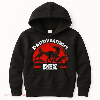 Daddysaurus Rex Cute Dad Spoof Kids Hoodie