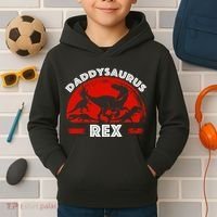 Daddysaurus Rex Cute Dad Spoof Kids Hoodie thumb 2