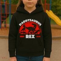 Daddysaurus Rex Cute Dad Spoof Kids Hoodie thumb 3