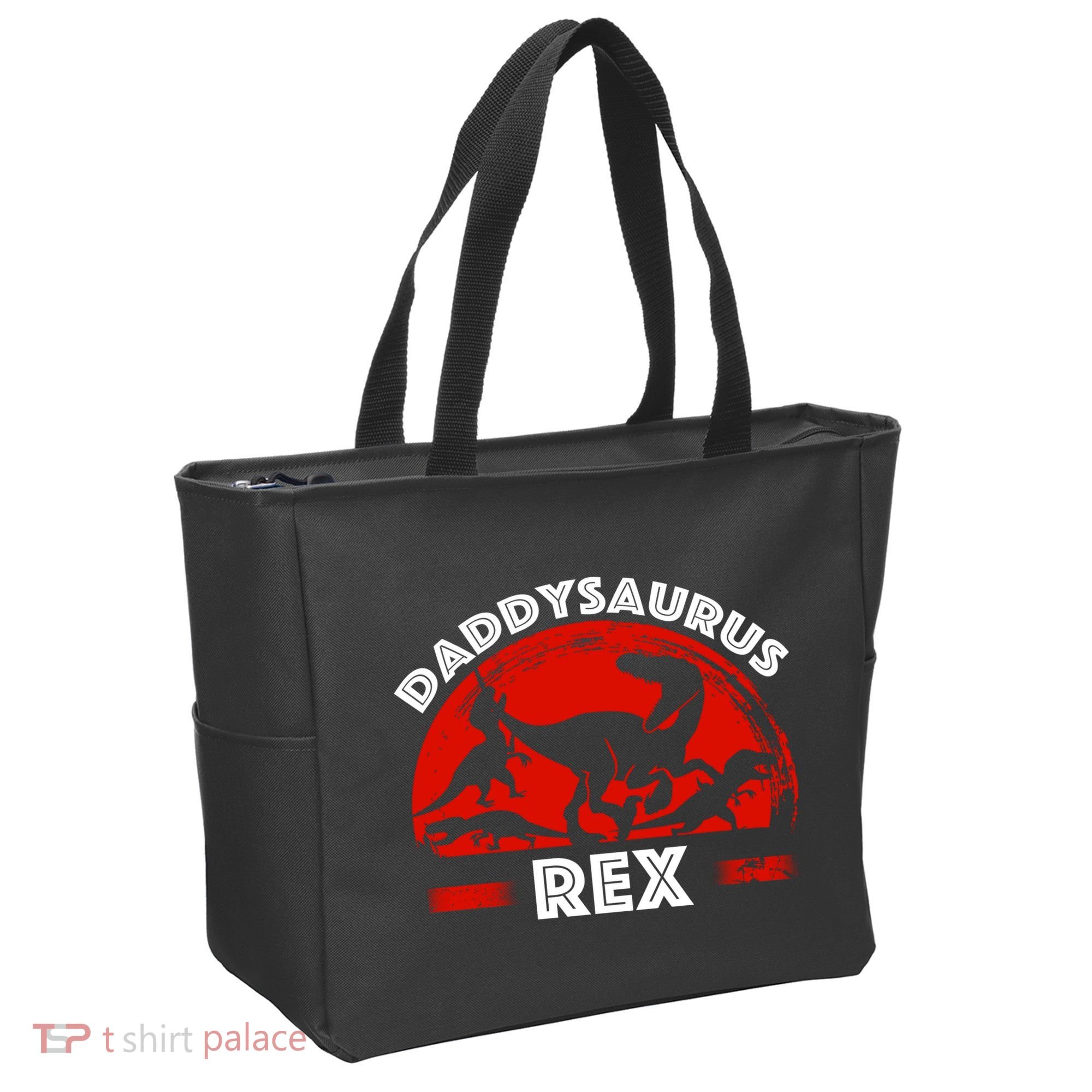Daddysaurus Rex Cute Dad Spoof Tote Bag