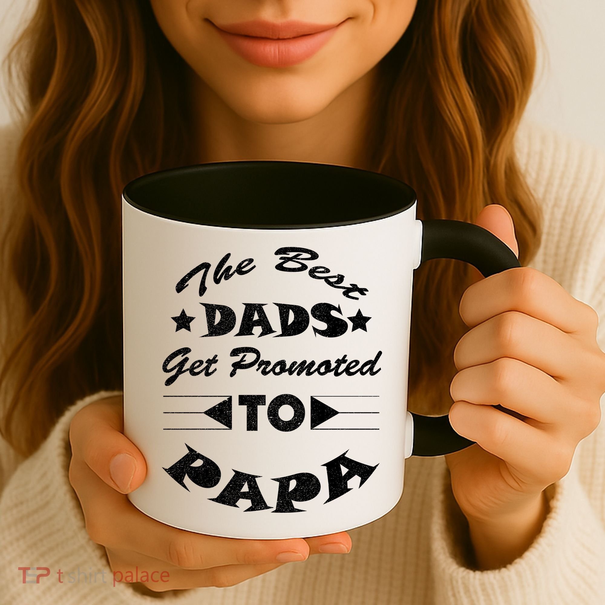 Dads Get Promoted To Papa Funny Father's Day Coffee Mug