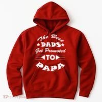 Dads Get Promoted To Papa Funny Father's Day Hoodie thumb 0