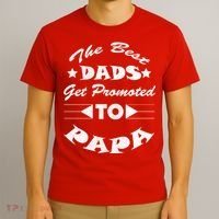 Dads Get Promoted To Papa Funny Father's Day T-Shirt thumb 3