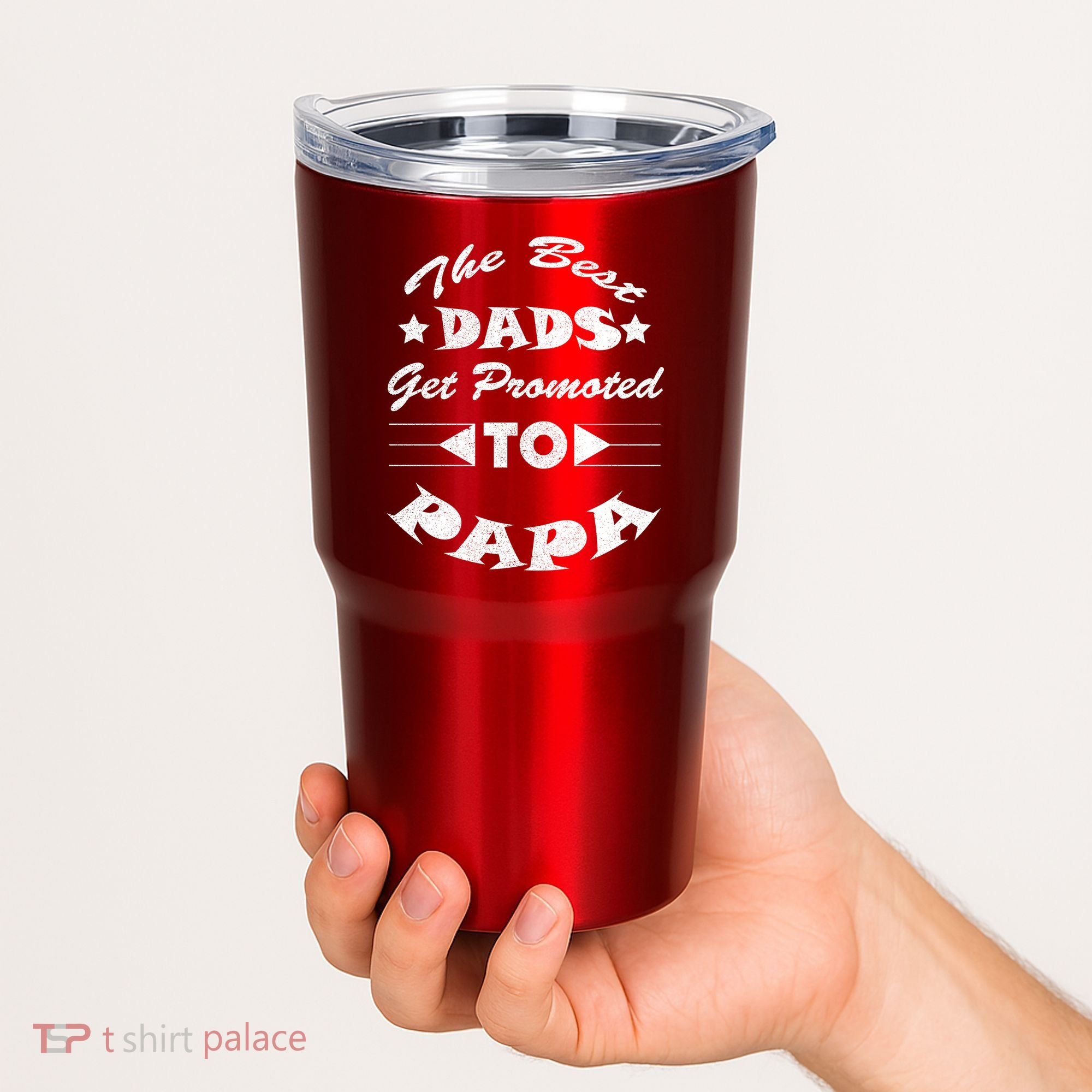 Dads Get Promoted To Papa Funny Father's Day Tumbler