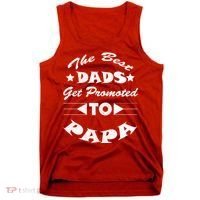 Dads Get Promoted To Papa Funny Father's Day Tank Top thumb 0