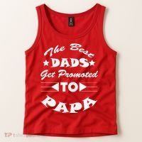 Dads Get Promoted To Papa Funny Father's Day Tank Top thumb 2