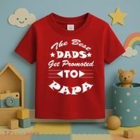 Dads Get Promoted To Papa Funny Father's Day Toddler T-Shirt thumb 3