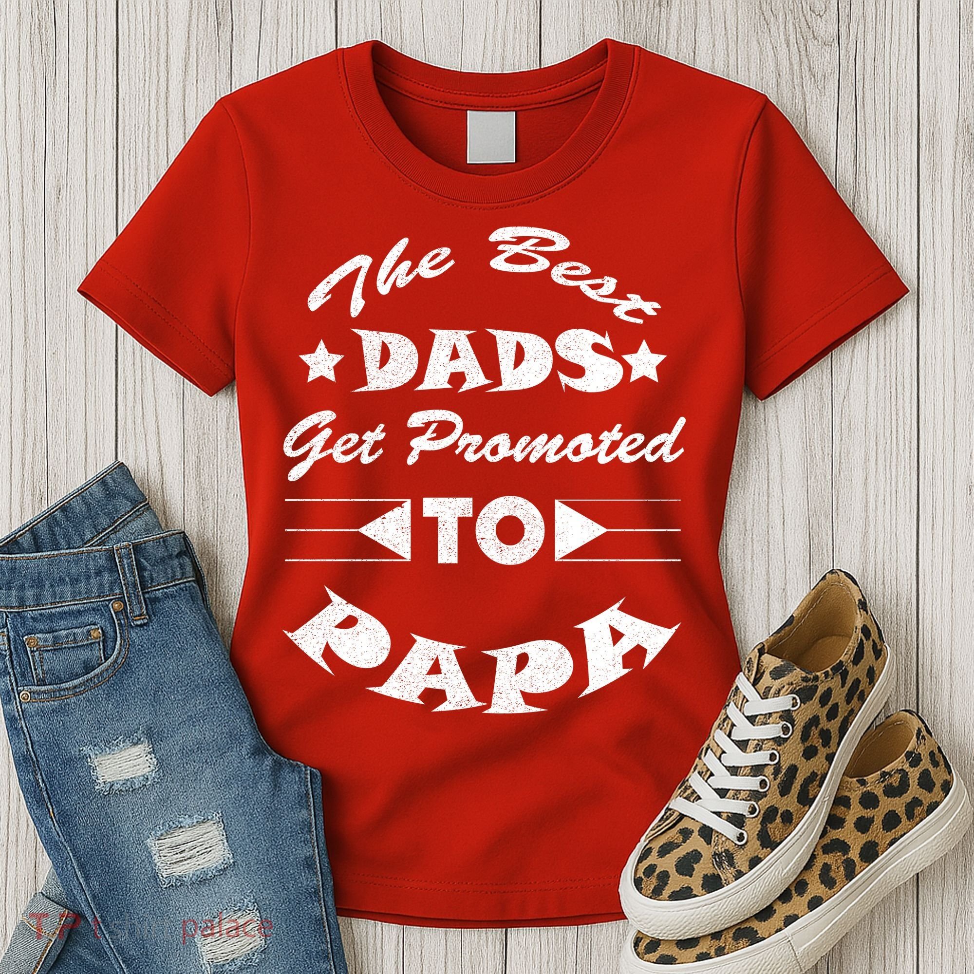 Dads Get Promoted To Papa Funny Father's Day Women's T-Shirt