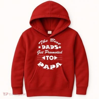 Dads Get Promoted To Papa Funny Father's Day Kids Hoodie