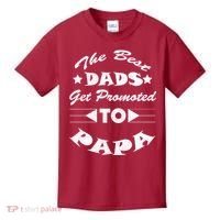 Dads Get Promoted To Papa Funny Father's Day Kids T-Shirt thumb 0