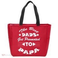 Dads Get Promoted To Papa Funny Father's Day Tote Bag thumb 0