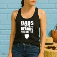 Dads With Beards Are Better Funny Women's Tank Top thumb 2