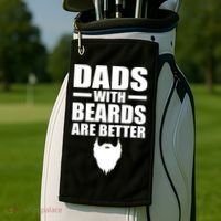 Dads With Beards Are Better Funny Golf Towel thumb 2