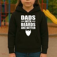 Dads With Beards Are Better Funny Kids Hoodie thumb 3
