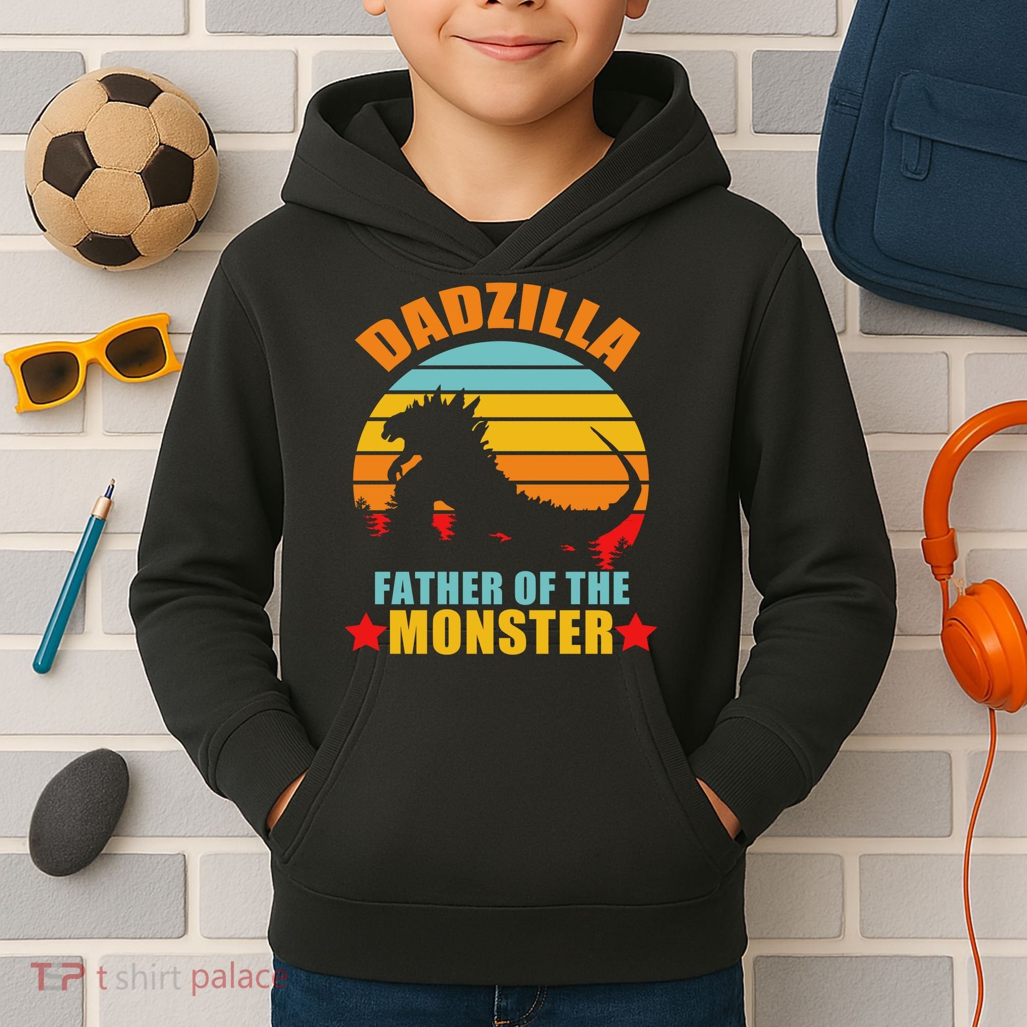 Dadzilla Father Of The Monsters Kids Hoodie