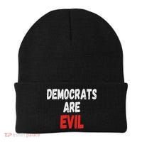 Democrats Are Evil, Funny Republican Pro Trump Politics Gift Beanie thumb 0