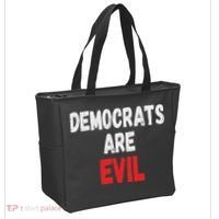 Democrats Are Evil, Funny Republican Pro Trump Politics Gift Tote Bag thumb 2