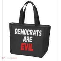 Democrats Are Evil, Funny Republican Pro Trump Politics Gift Tote Bag thumb 3