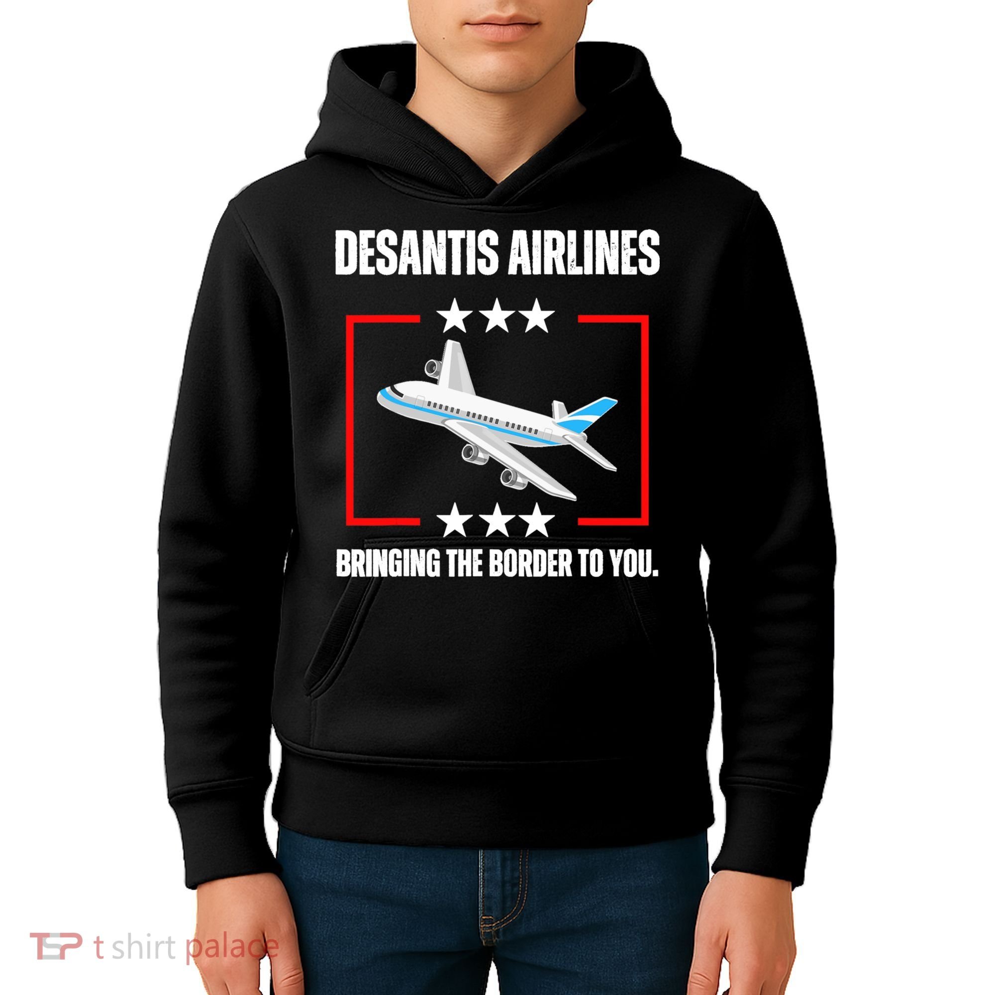 DeSantis Airlines Funny Political Meme DeSantis Airlines Kids Hoodie