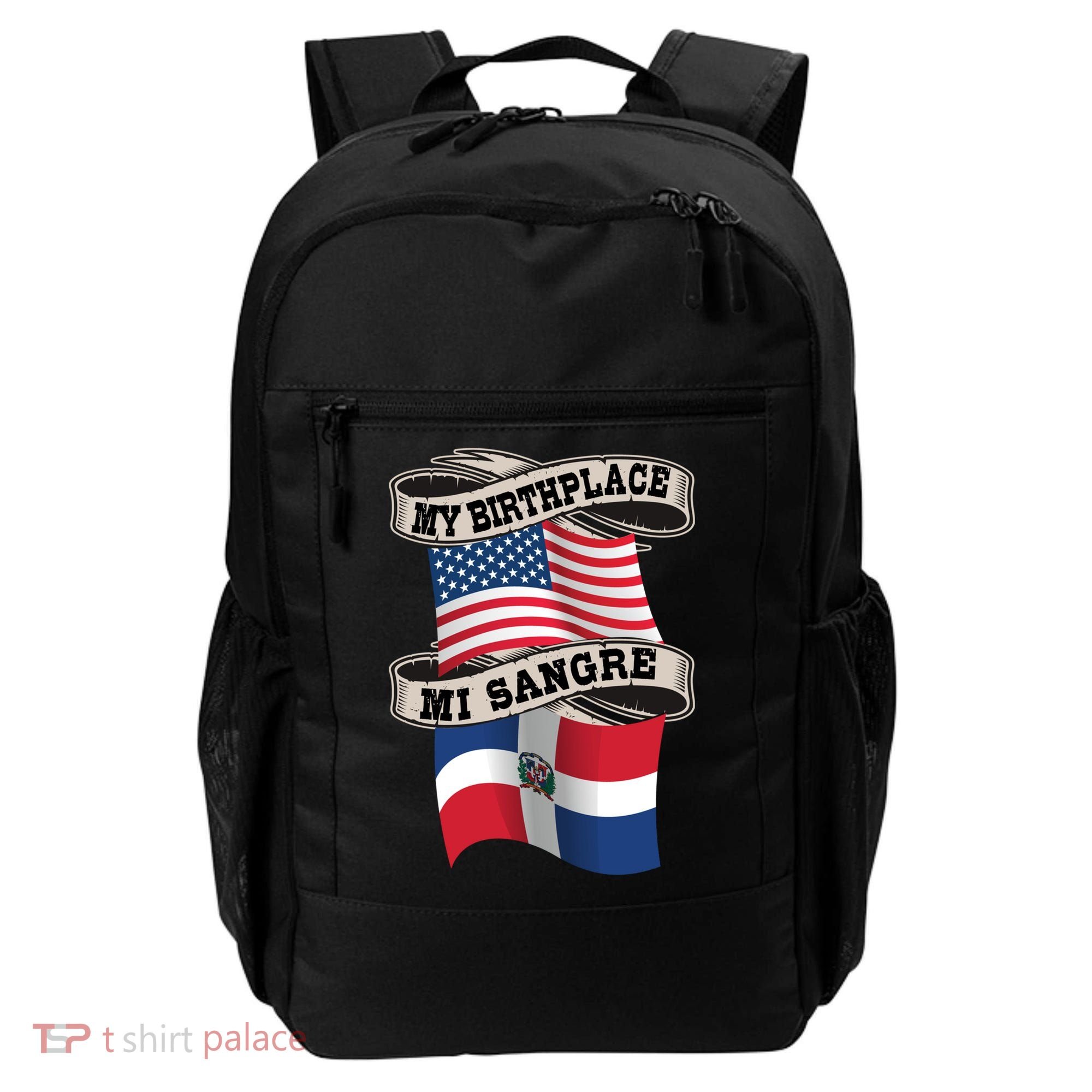 Dominican American Flag Half American Half Dominican Roots Gift Backpack