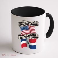 Dominican American Flag Half American Half Dominican Roots Gift Coffee Mug thumb 1
