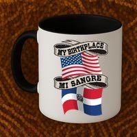 Dominican American Flag Half American Half Dominican Roots Gift Coffee Mug thumb 2