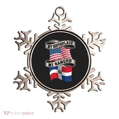 Dominican American Flag Half American Half Dominican Roots Gift Ornament