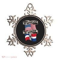 Dominican American Flag Half American Half Dominican Roots Gift Ornament thumb 0