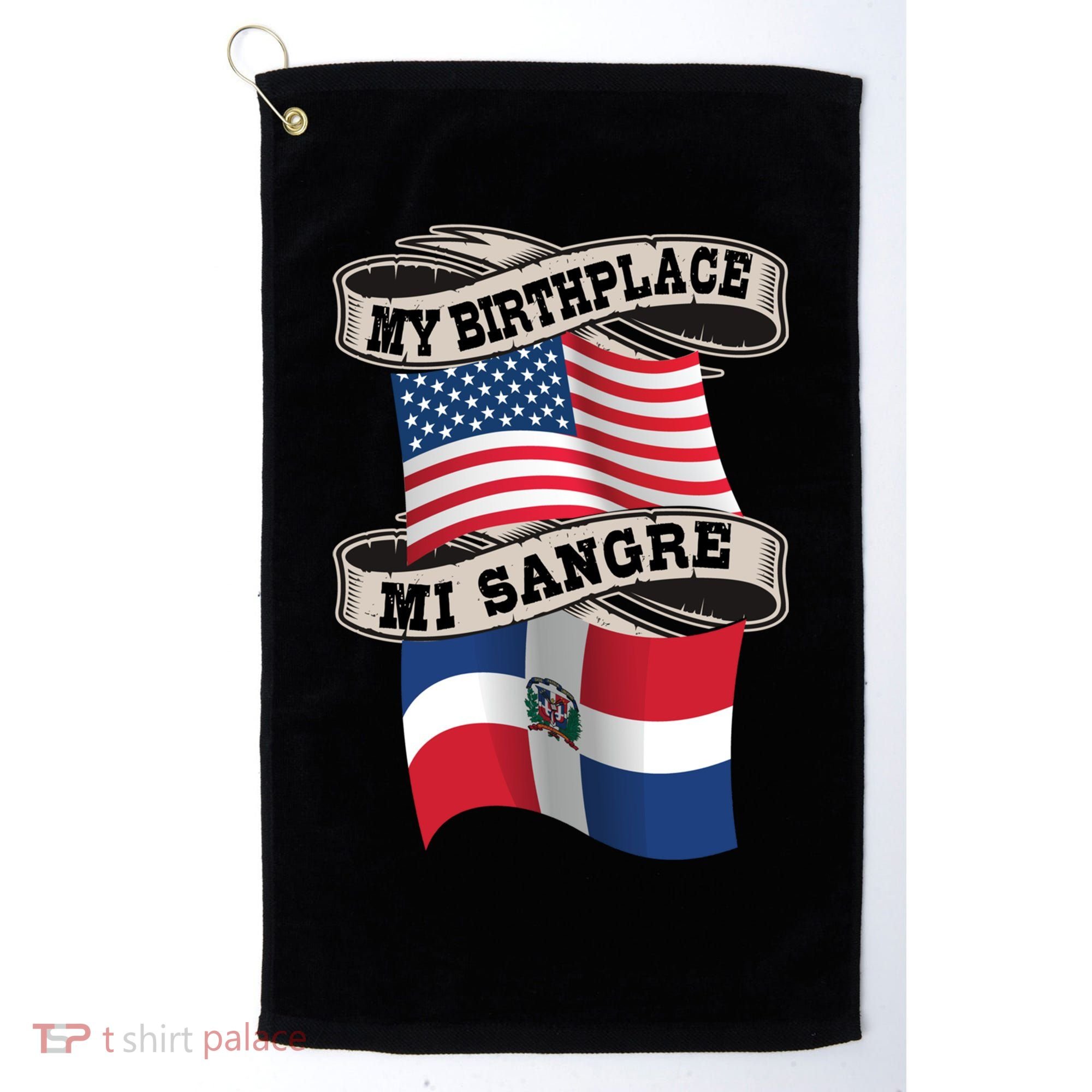 Dominican American Flag Half American Half Dominican Roots Gift Golf Towel