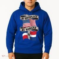 Dominican American Flag Half American Half Dominican Roots Gift Hoodie thumb 2