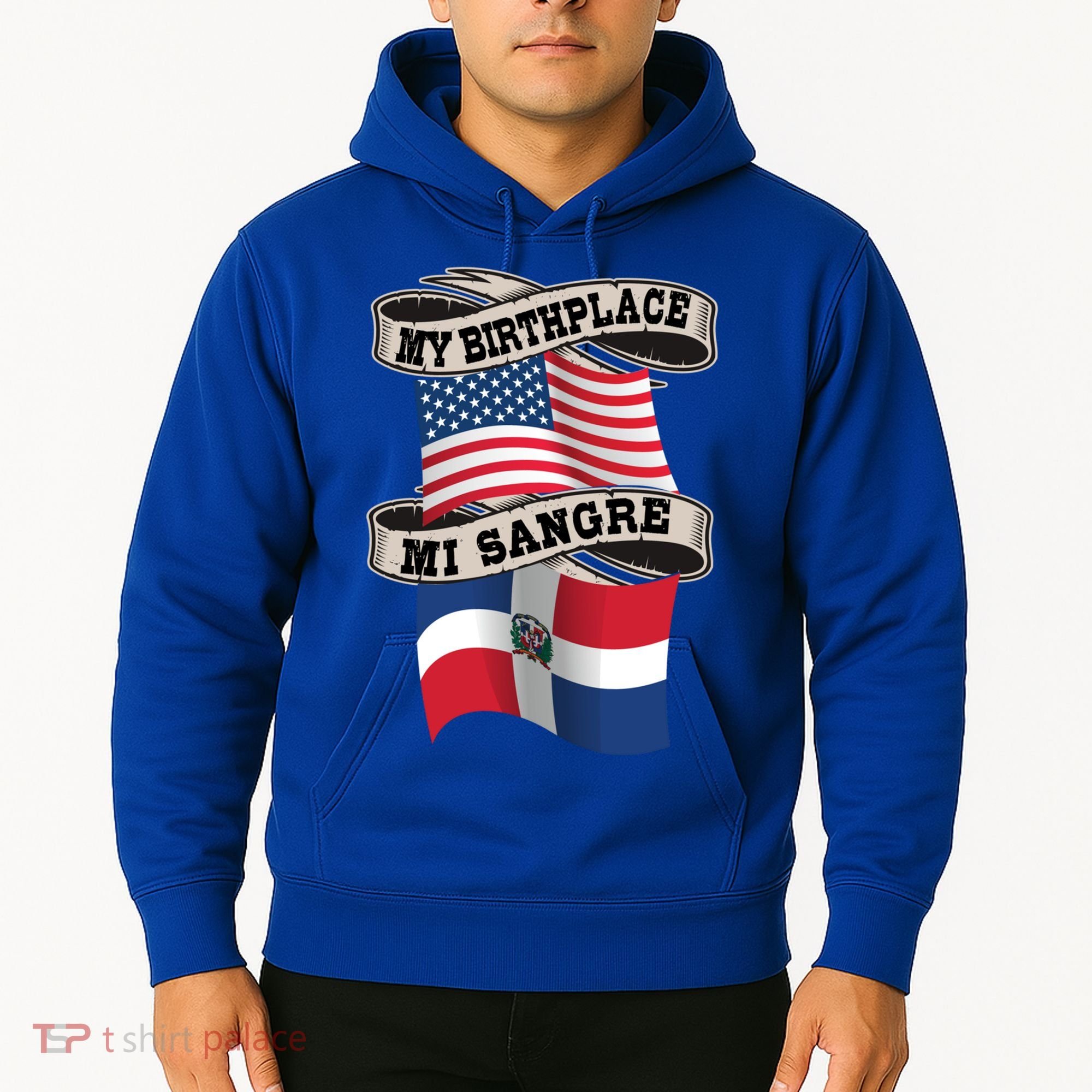 Dominican American Flag Half American Half Dominican Roots Gift Hoodie