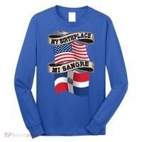 Dominican American Flag Half American Half Dominican Roots Gift Long Sleeve Shirt thumb 0