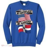 Dominican American Flag Half American Half Dominican Roots Gift Sweatshirt thumb 0